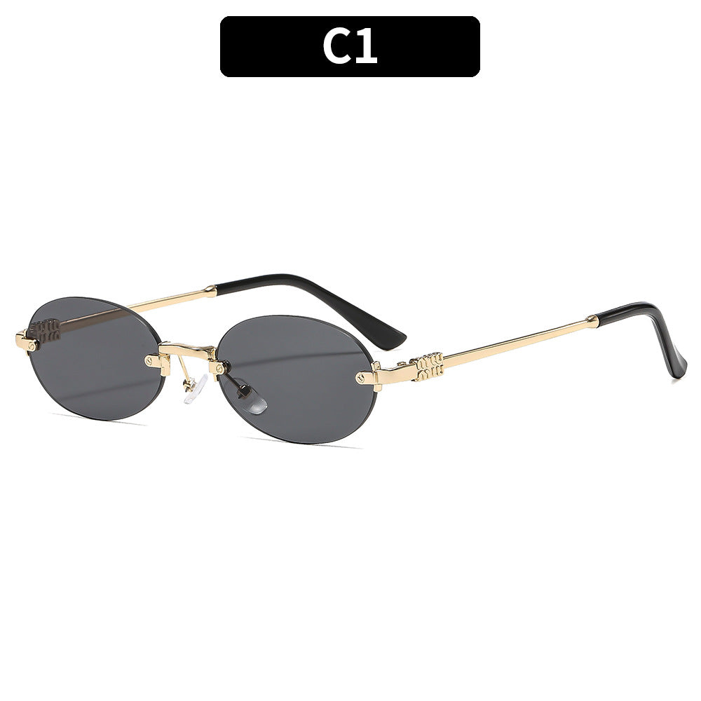 Oval Frame Sunglasses Stylish UV400 Protection
