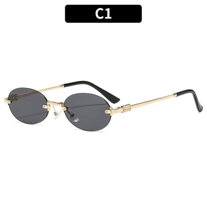 Oval Frame Sunglasses Stylish UV400 Protection