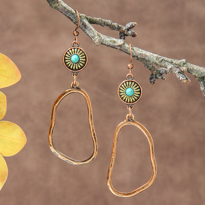 Bohemian Geometric Metal Earrings Creative Design for Women