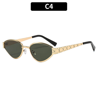 Retro Cat Eye Sunglasses Stylish Metal Frame UV400 Protection