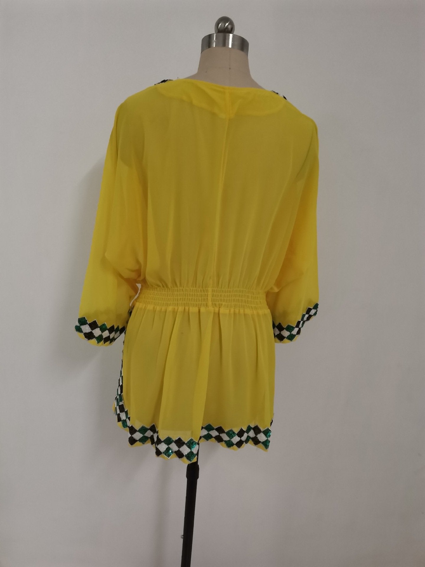 Three Different Colors Beach Mini Dress Charging Cover Up Printed Blouse Shirt
