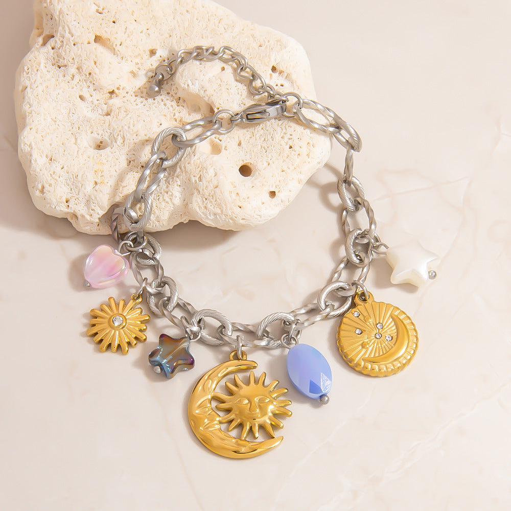 Trendy Stainless Steel Heart and Star Bracelets With Unique Design