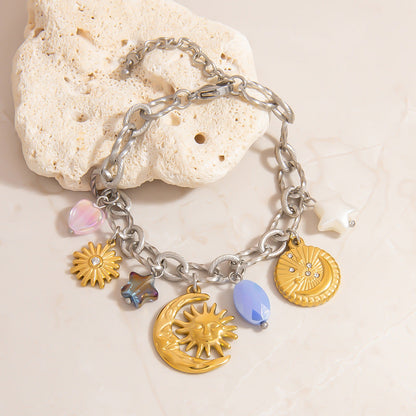 Trendy Stainless Steel Heart and Star Bracelets With Unique Design