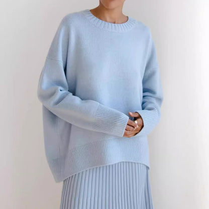 Simple Soft Solid Color Ribbed Knit Top