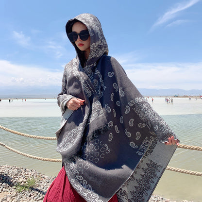 The New Dual-Purpose Tibetan  And National Style  Scarf In Autumn And Winter.