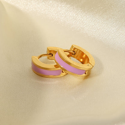 Colorful Simple Circle Hoop Earrings