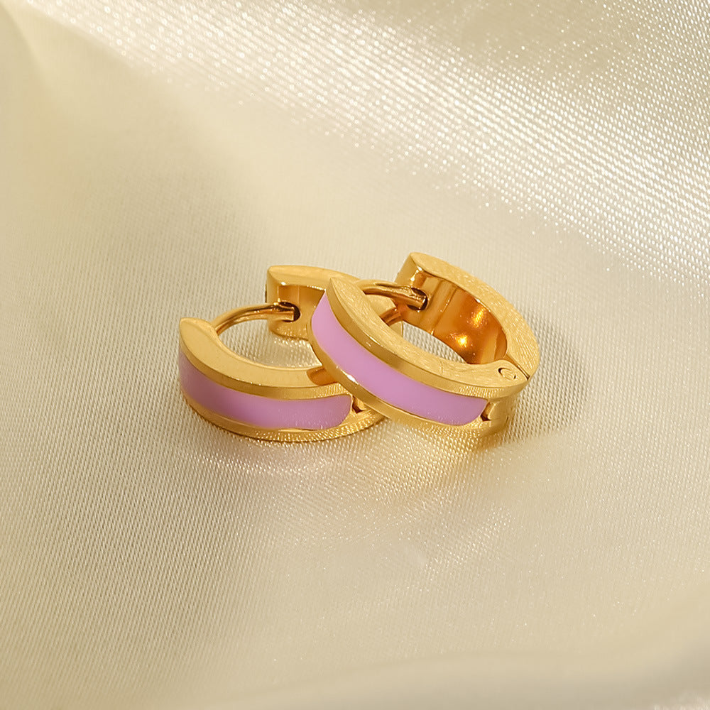 Colorful Simple Circle Hoop Earrings