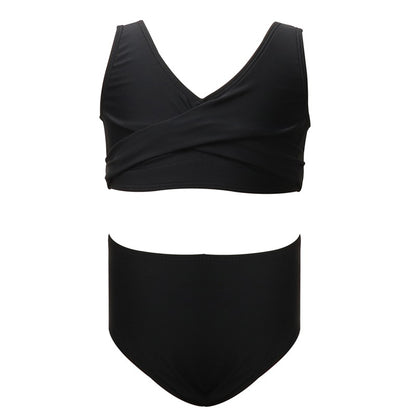 Girls' Two-Piece Swimwear Cute Solid Color Bikini