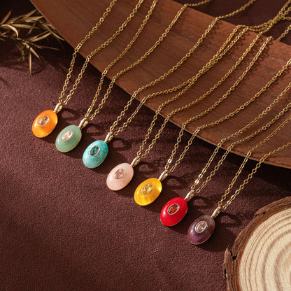 Trendy Rhinestone Waterdrop Pendant Chain Necklace