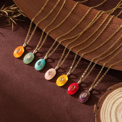 Trendy Rhinestone Waterdrop Pendant Chain Necklace