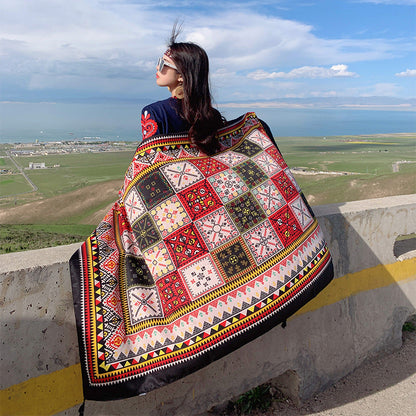 Sunscreen Women'S Summer Thin Tibetan Super Scarf Ethnic Wind Scarf Beach Towel