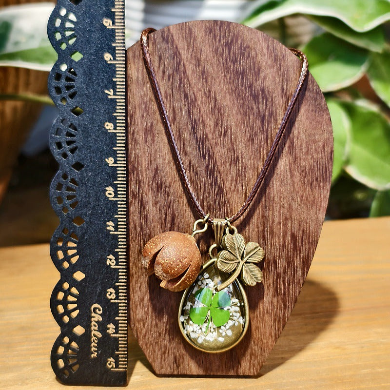 Creative Four-Leaf Clover Necklace Handmade Jewelry for Women