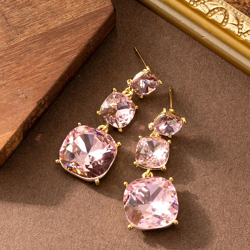 Fashionable Tassel Zircon Earrings For Women, Elegant And Slimming Design