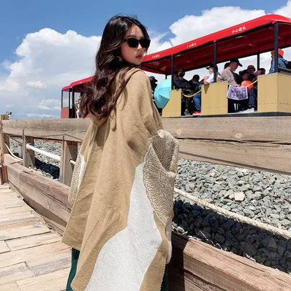 New Autumn And Winter Ethnic Scarf For Women Tibet Cloak Thickened Desert Cloak