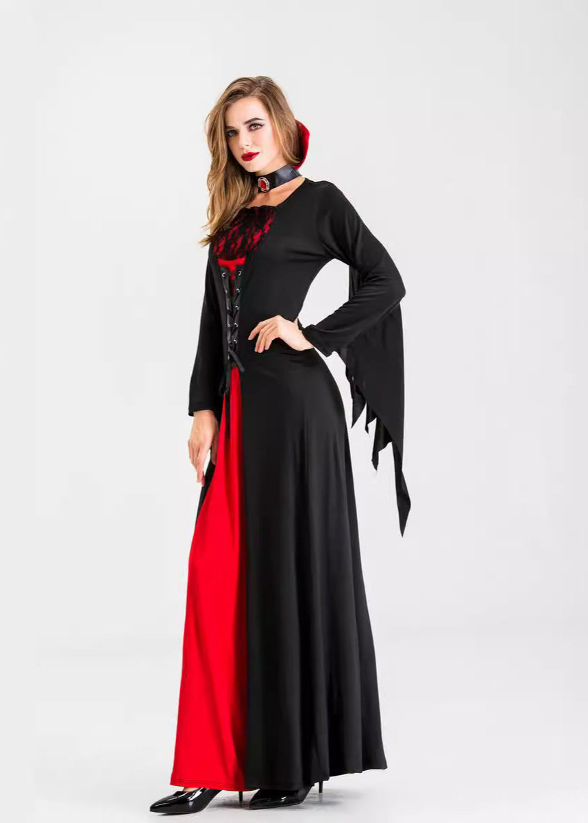 Women’s Polyester Witch Costume with Lace Corset