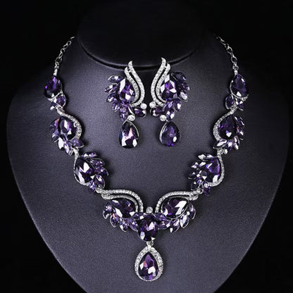 Multicolor Gemstone Necklace Set for Women Elegant Bridal Party Jewelry