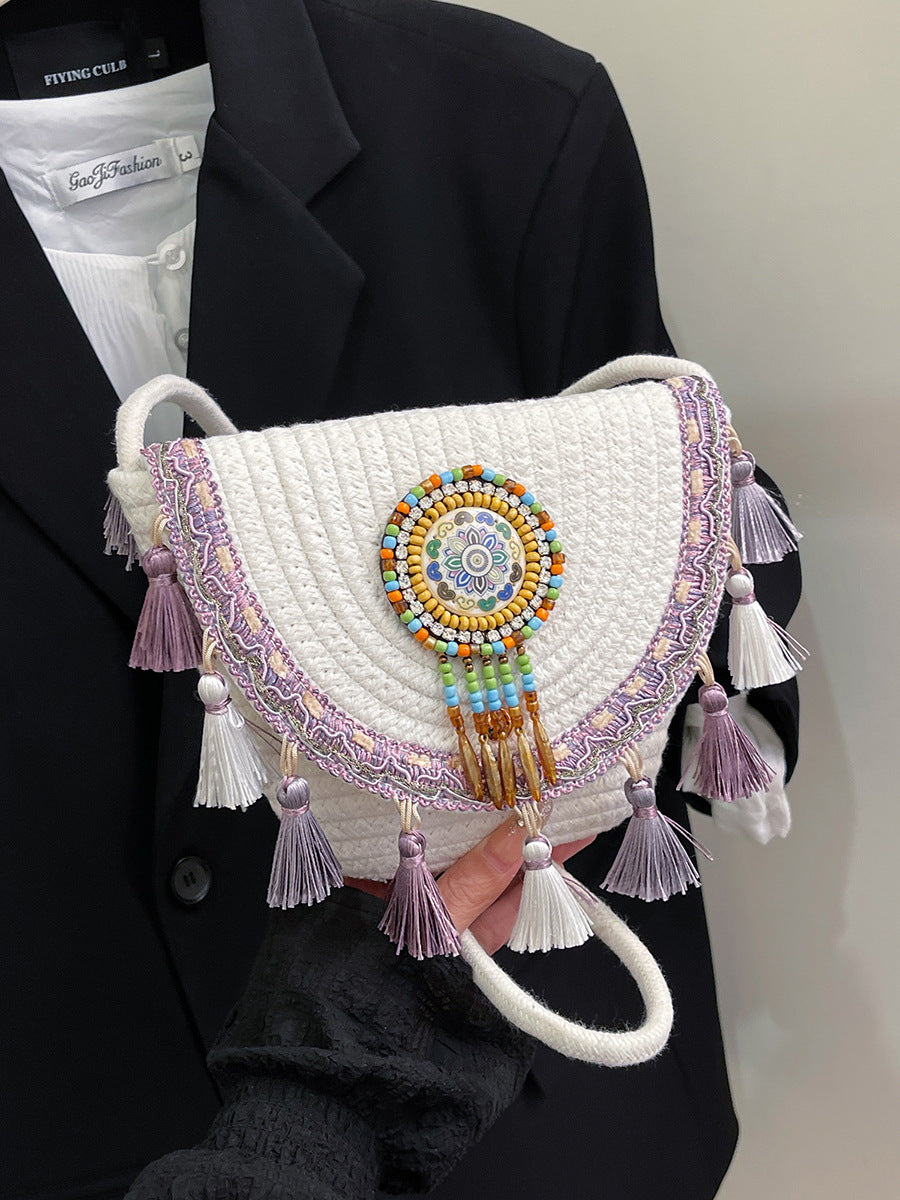 Casual Woven Shell Bag Trendy Beach Bag for Women