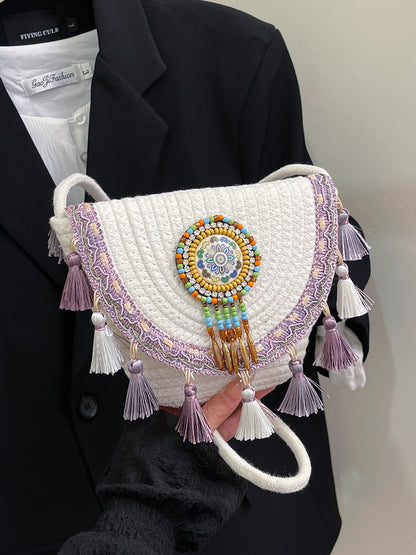 Casual Woven Shell Bag Trendy Beach Bag for Women