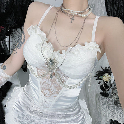 Sleeveless Gothic Crop Top Sexy Minimalist Design