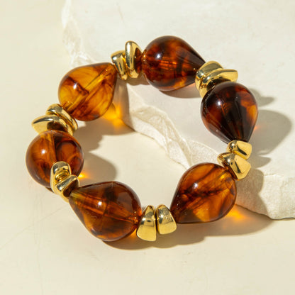Exaggerated Acrylic Bead Bracelet Set Colorful Retro Jewelry