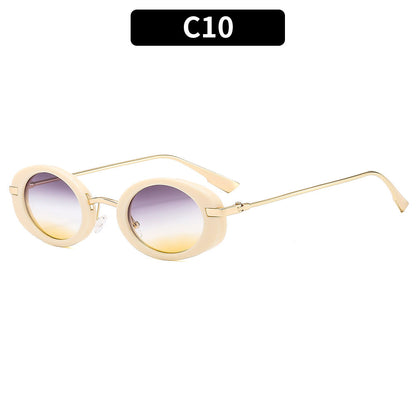 Retro Oval UV400 Women's Sunglasses Trendy Outdoor Eyewear