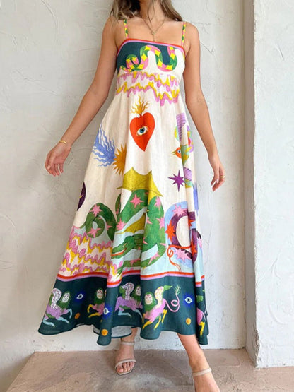 Elegant High-Waisted Floral Maxi Dress