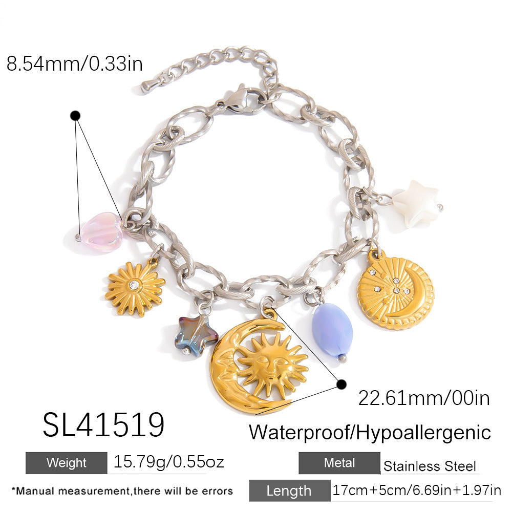 Trendy Stainless Steel Heart and Star Bracelets With Unique Design