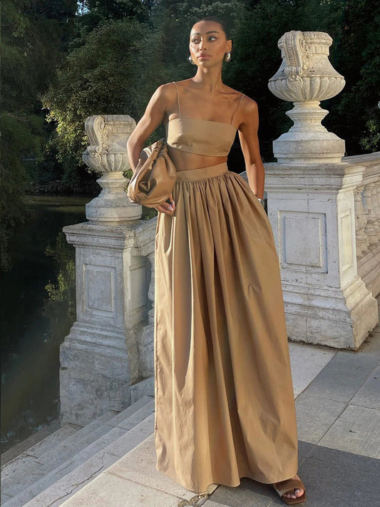 Cotton Sleeveless Long Dress Lingerie Set Sexy Style