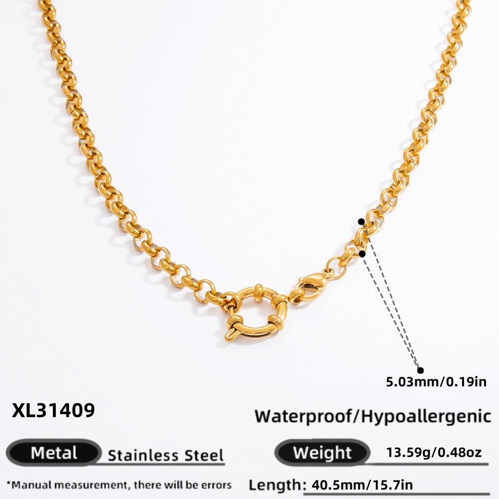 Fashionable DIY Jewelry Pendant Necklace Stainless Steel 18K Gold Plated