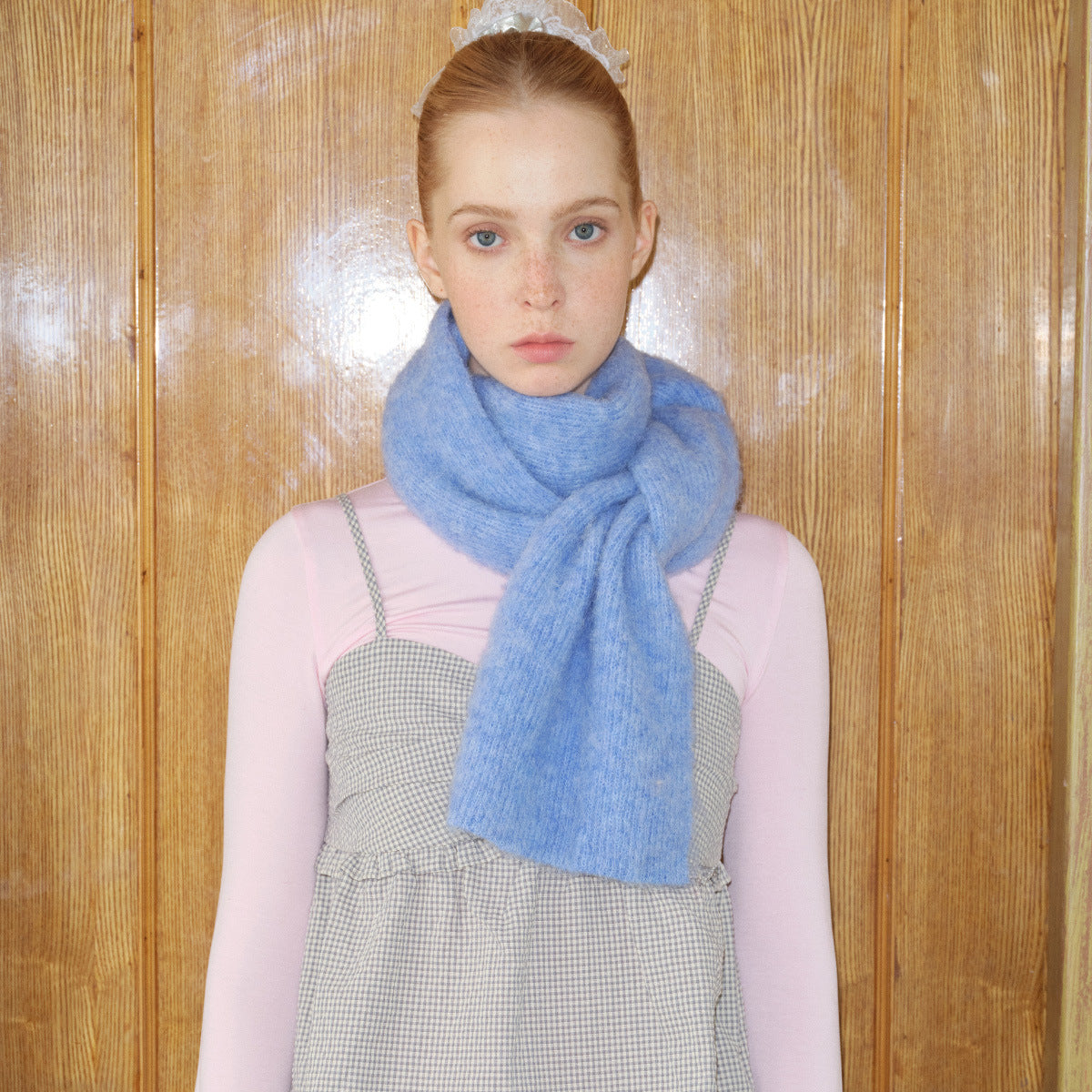 Solid Color Alpaca Wool Blend Scarf for Women