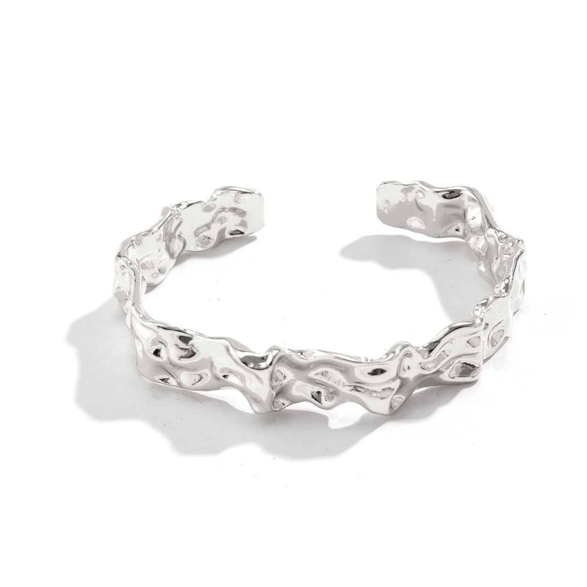 Vintage Irregular Pleated Metal Bracelet Set