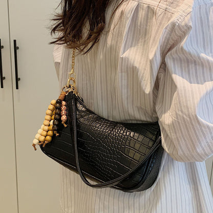 Trendy Croc Texture Mini Shoulder Bag for Women