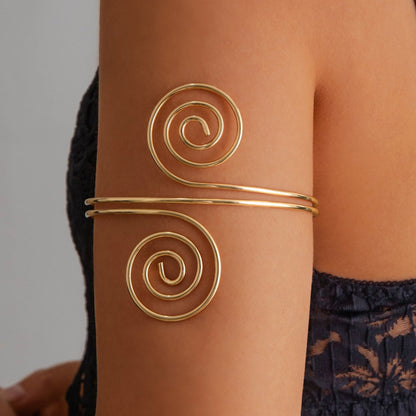 Floral Open Arm Cuff Bracelet Geometric Punk Style Beach Party Jewelry