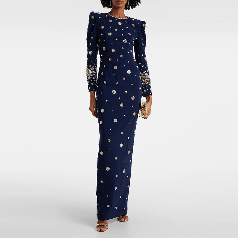 Casual Long Dress Elegant Fit With Embellishments