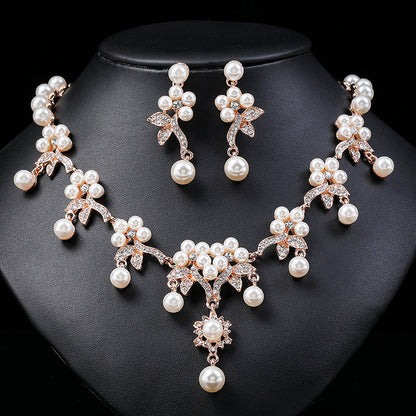 Branch Shaped Pearl Necklace Set Vintage Ethnic Jewelry