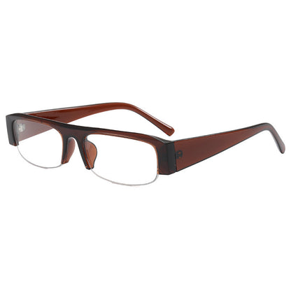 Trendy Half-Frame PC Sunglasses Stylish Square Sun Protection