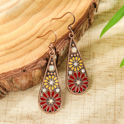 Colorful Alloy Drop Earrings Bohemian Style Fashionable Accessories