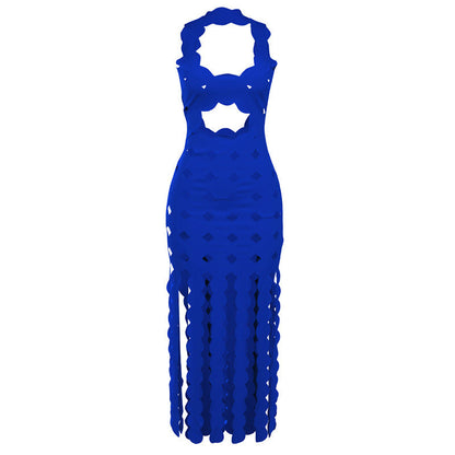Sexy Hollow High-Waist Bodycon Maxi Dress
