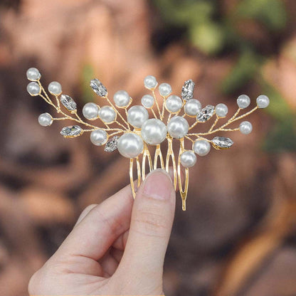 Handmade Pearl Hair Comb Wedding Side Hair Accessory