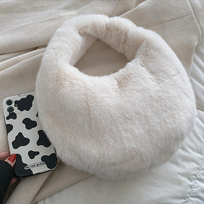 Fluffy Faux Mink Handbag Trendy Casual Tote