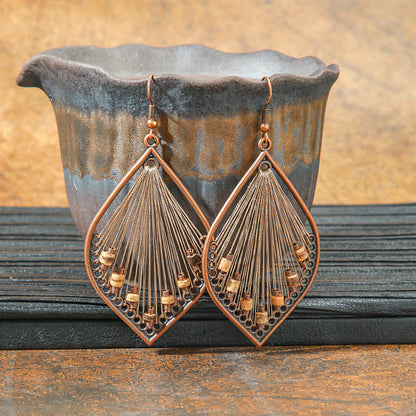 Bohemian Long Geometric Tassel Earrings Jewelry Set