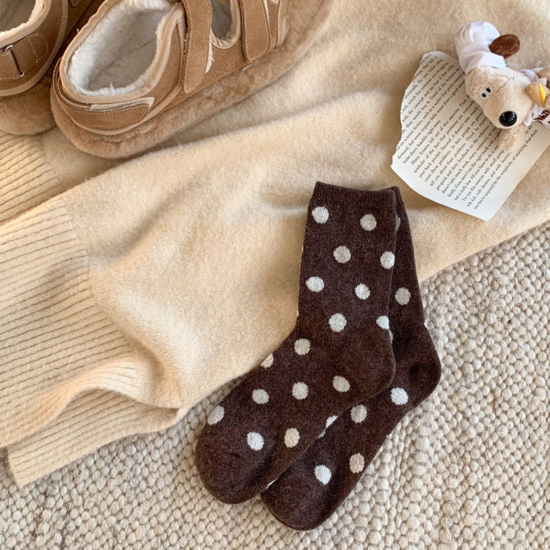 Color Block Thicken Polka Dot Socks