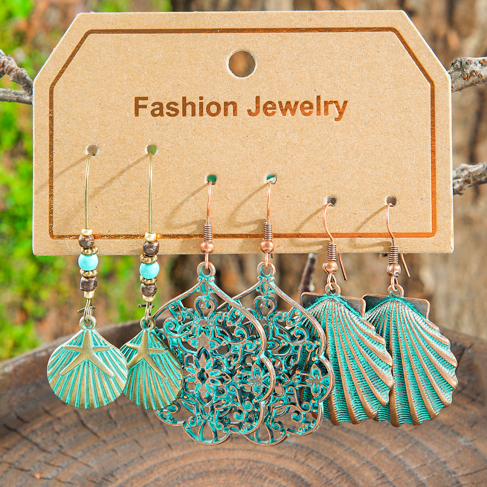 Bohemian Vintage Leaf Earrings Set Stylish Accessories