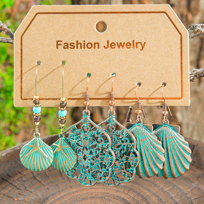Bohemian Vintage Leaf Earrings Set Stylish Accessories