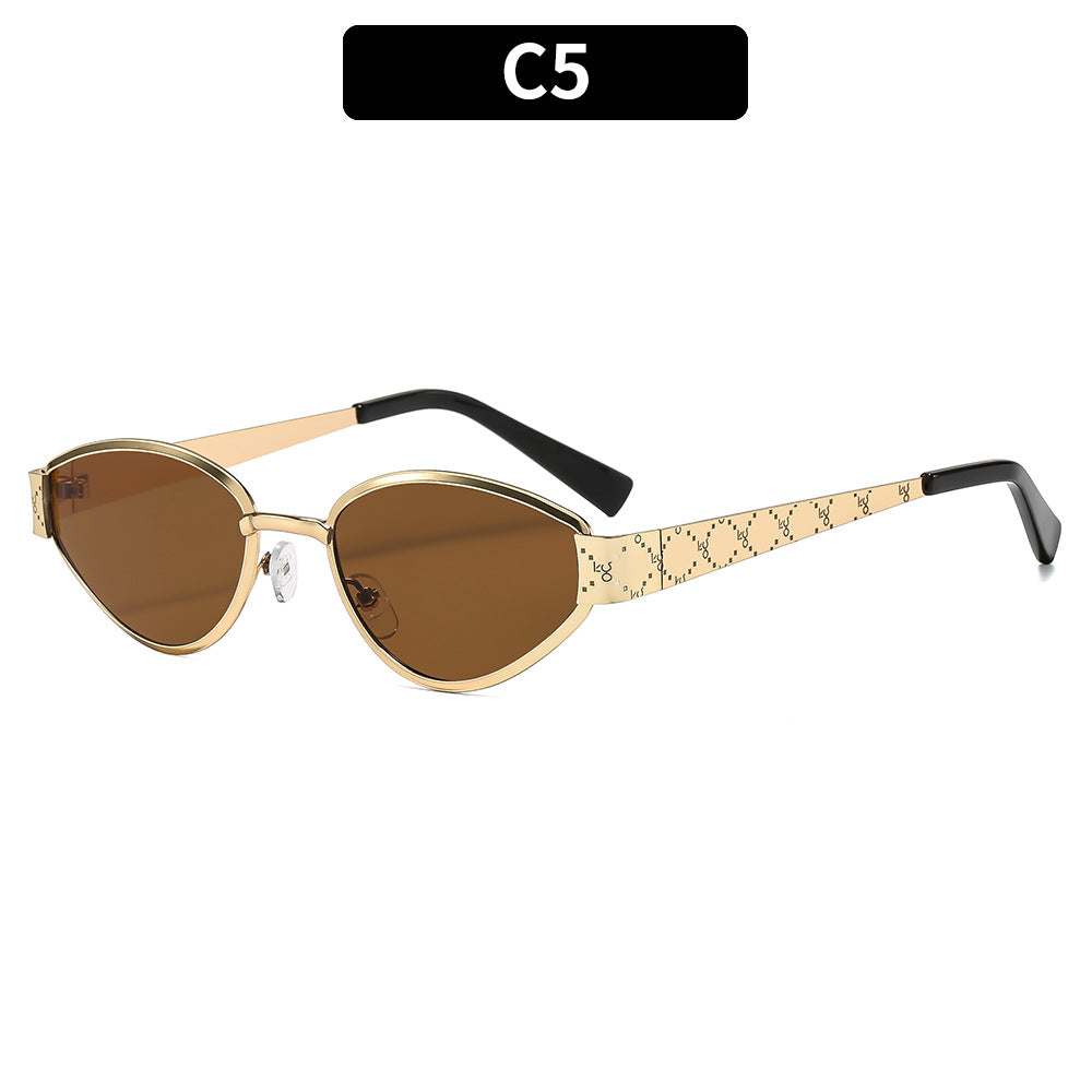 Retro Cat Eye Sunglasses Stylish Metal Frame UV400 Protection