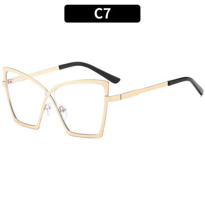 Trendy Large Frame Metal Blue Light Blocking Glasses