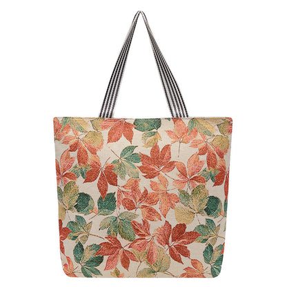 Cartoon Embroidered Canvas Tote Bag Stylish Soft Carryall