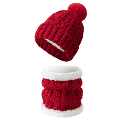 Warm Winter Knit Hat Scarf Gloves Set for Outdoor Activities