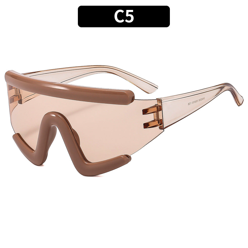 Trendy Oversized Cycling Sunglasses with UV400 Protection