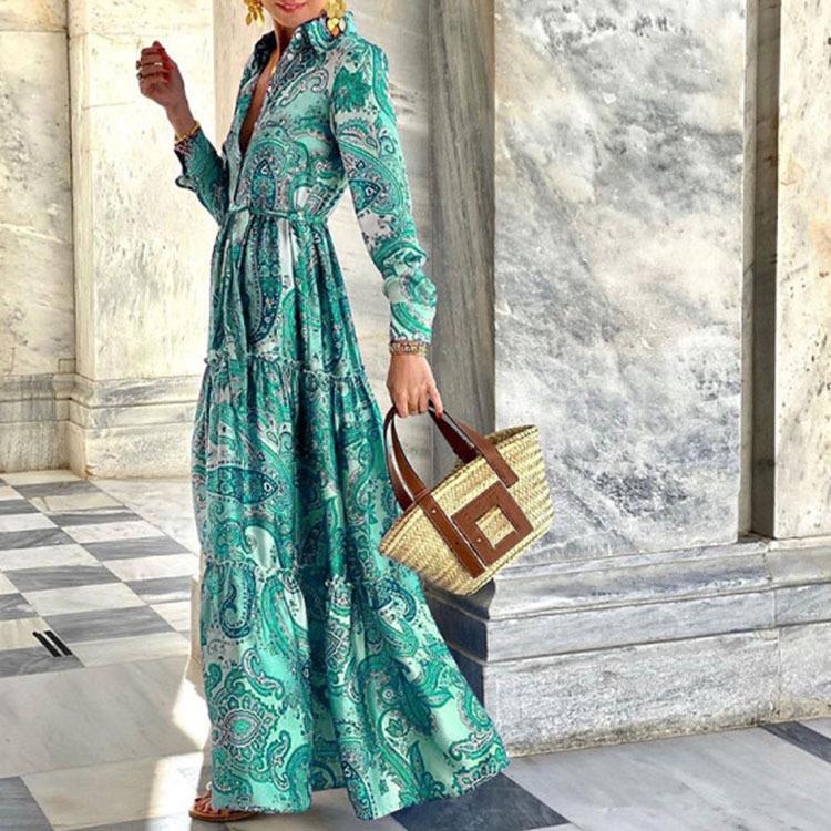 New Style Elegant Printed Dress Celebrity Dress